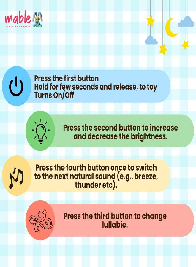 MABLE لعبة كلب مابل دريم لايت للأطفال، لعبة ناعمة للنوم مع جهاز عرض موسيقي، كلب قطيفة مهدئ للأطفال. - Image 4